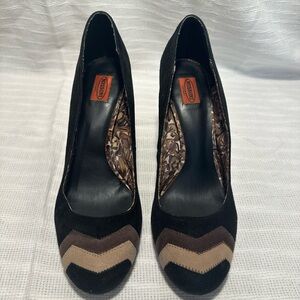 Missoni Black and Brown Chevron Heels